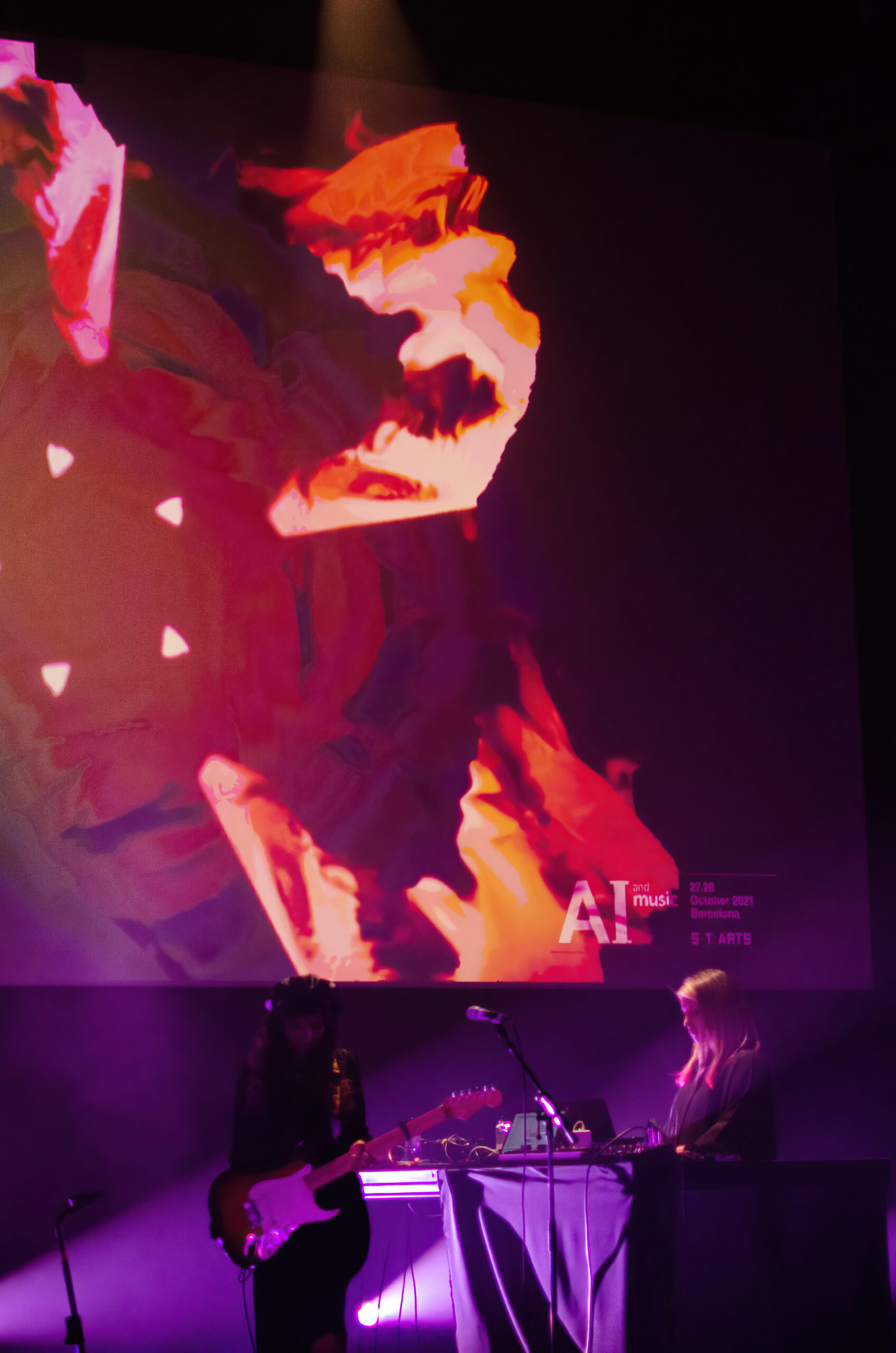 The Whole Earth Chanting, 2021, live performance with AI generated sound & live interactive AI visuals, 45minutes; Performance shot Sonar Festival 2021 0