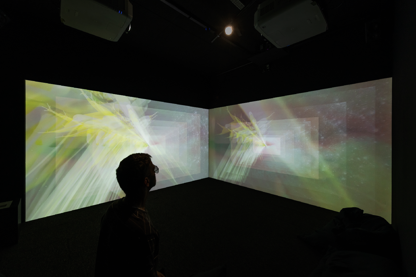 Libby Heaney, Nibble My Multiverse 2025. Installation view HEK Basel Quantum Visions 2025. Credit Franz Wamhof 1 LR