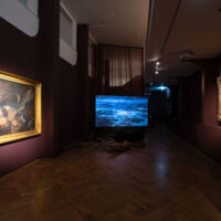 JMW Turner's The Vision of Jacob's (?) Ladder (c.1830), L Heaney's Shadowscapes (Emotional Dumping Ground), (2025) and JMW Turner's The Hero of a Hundred Fights (1847)