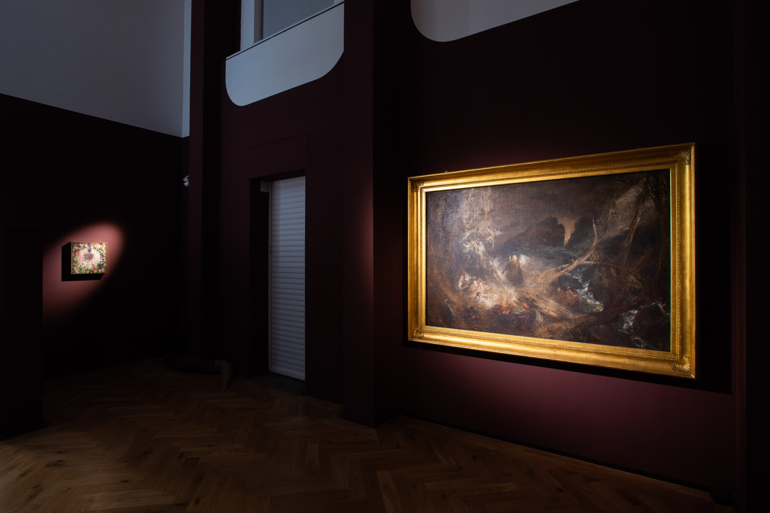 L Heaney's Family Shadow (Throat) (2025) alongside JMW Turner's The Vision of Jacob's (?) Ladder, (c. 1830)