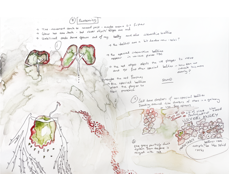 Quantum storyboard sketches for Heartbreak and Magic, 2024. Courtesy of Libby Heaney.