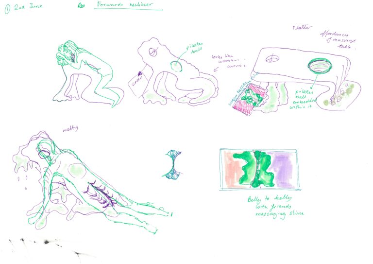 Initial sketches for Heartbreak and Magic, 2024. Courtesy of Libby Heaney.