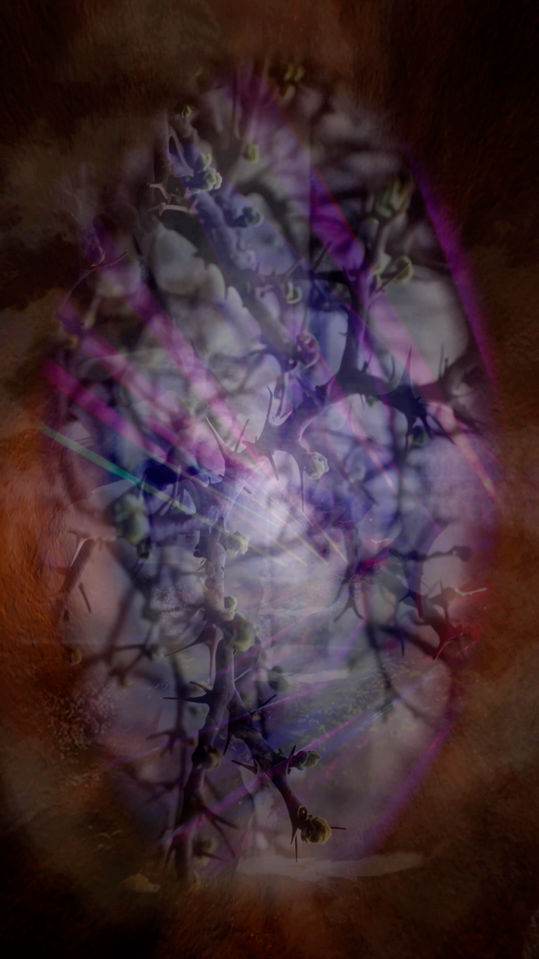 Vertical still image of Life in the Multiverse, 2026. Courtesy of Libby Heaney.