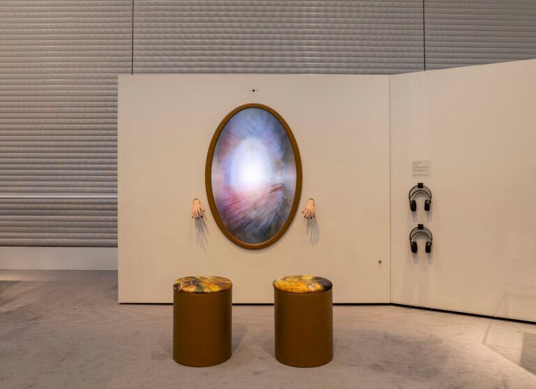 Installation view: Libby Heaney, Life in the Multiverse, 2026. Sainsbury Centre, Norwich, 16th May - 4th October 2026.Photo: Kate Wolstenholme.