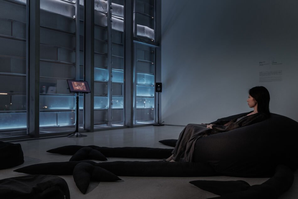 Installation view: Libby Heaney, Shadowscapes (Wilderness Within), 2025. Shenzhen Art and Tech Biennale, Shenzhen International Museum of Art, Shenzhen, May 2026 - February 2027. Photo: SATB.