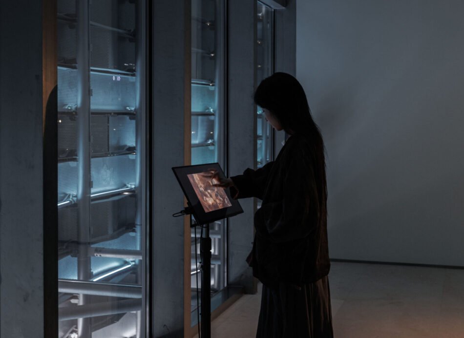 Installation view: Libby Heaney, Shadowscapes (Wilderness Within), 2025. Shenzhen Art and Tech Biennale, Shenzhen International Museum of Art, Shenzhen, May 2026 - February 2027. Photo: SATB.