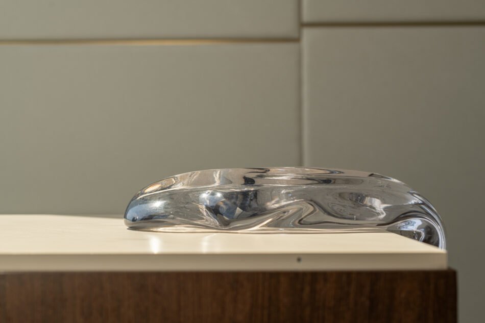 Installation view: Detail of Libby Heaney, Growler, 2024 at 'States of Flux', Arcus Pride, Clifford Chance, London, 2026. Photo courtesy of Graham +Kändler.