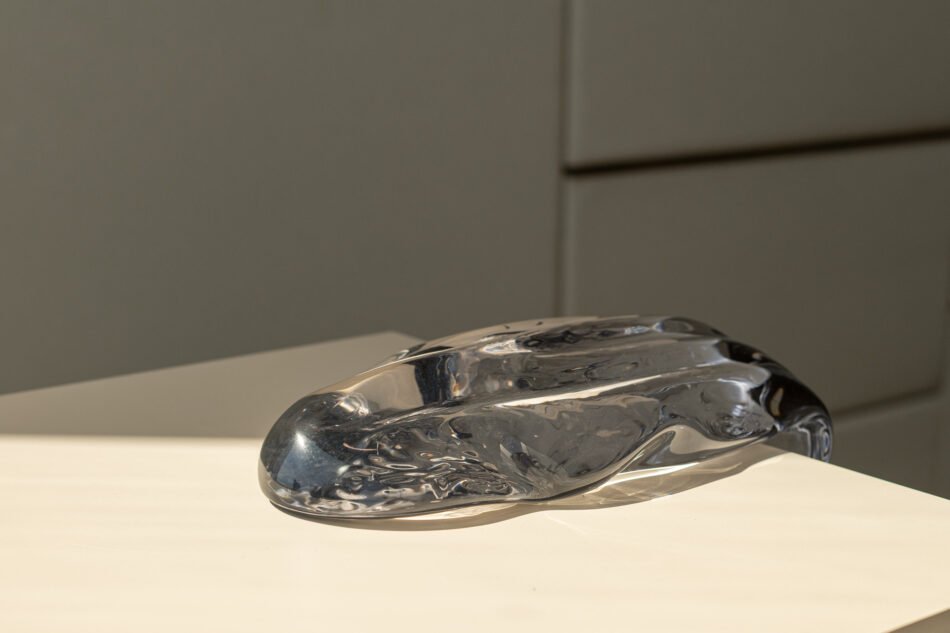 Installation view: Detail of Libby Heaney, Growler, 2024 at 'States of Flux', Arcus Pride, Clifford Chance, London, 2026. Photo courtesy of Graham +Kändler.